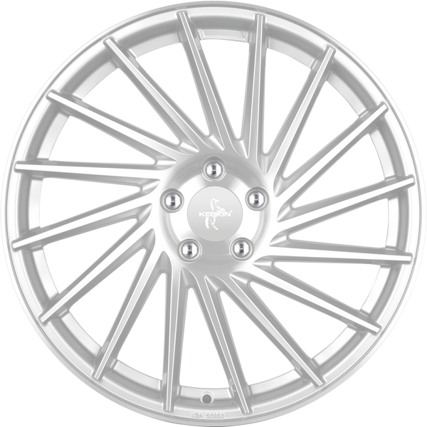 Keskin KT17 Hurricane Silver Front Polish Alufelge 19 Zoll ET45 5x112 ML72,6 Image
