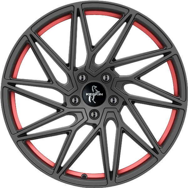 Keskin KT20 Future Black Painted Red Inside Alufelge 20 Zoll ET45 5x112 ML72,6 Image