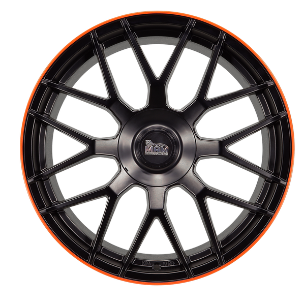 MAM GT1 Matt Black Lip Orange Alufelge 19 Zoll ET30 5x112 ML66,6 Image