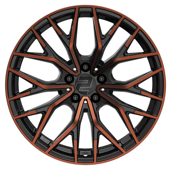 2DRV WH37 Schwarz Kupfer Hochglanzpoliert Alufelge 19 Zoll ET35 5x120 ML72,6 Image