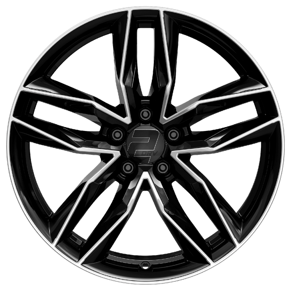 2DRV WH40 Schwarz Hochglanz Poliert Alufelge 18 Zoll ET30 5x112 ML66,6 Image